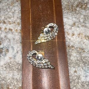 ‼️ Gold and Silver Rhinestone Peacock Earrings ‼️